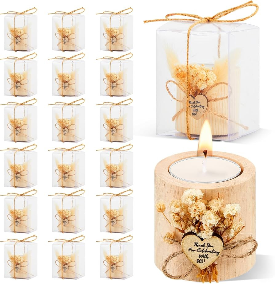 50 Pcs Rustic Wedding Favor Candle Holders Bridal Shower Favors Candles Wedding Party Favors Wedd... | Amazon (US)