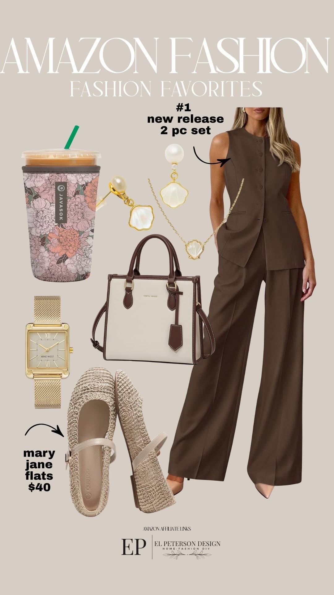 Amazon
2 pc set
Purse
Earrings
Necklace
Mary Jane flats
Watch
Insulated sleeve for coffee cup