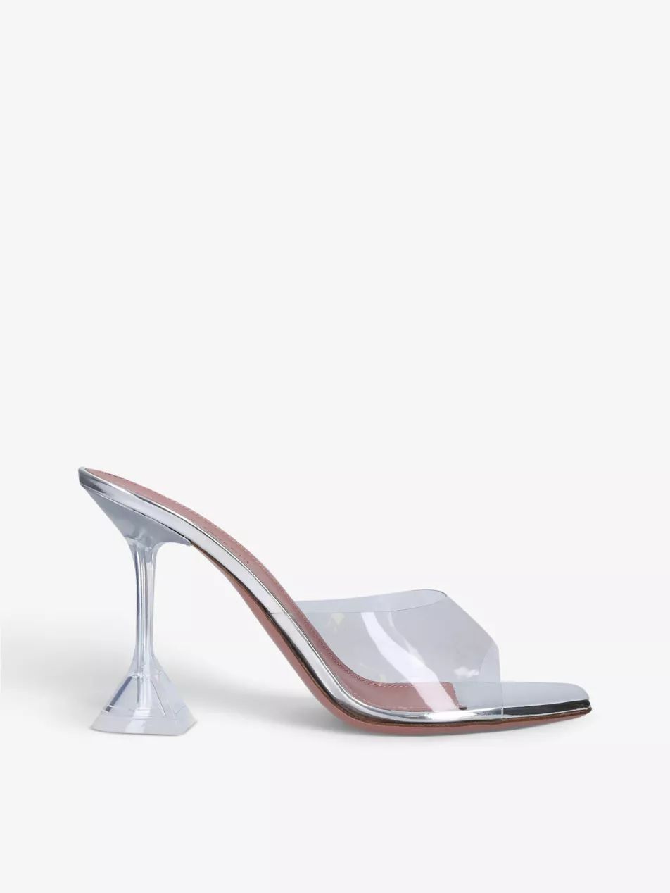 Lupita Glass square-toe PVC heeled mules | Selfridges