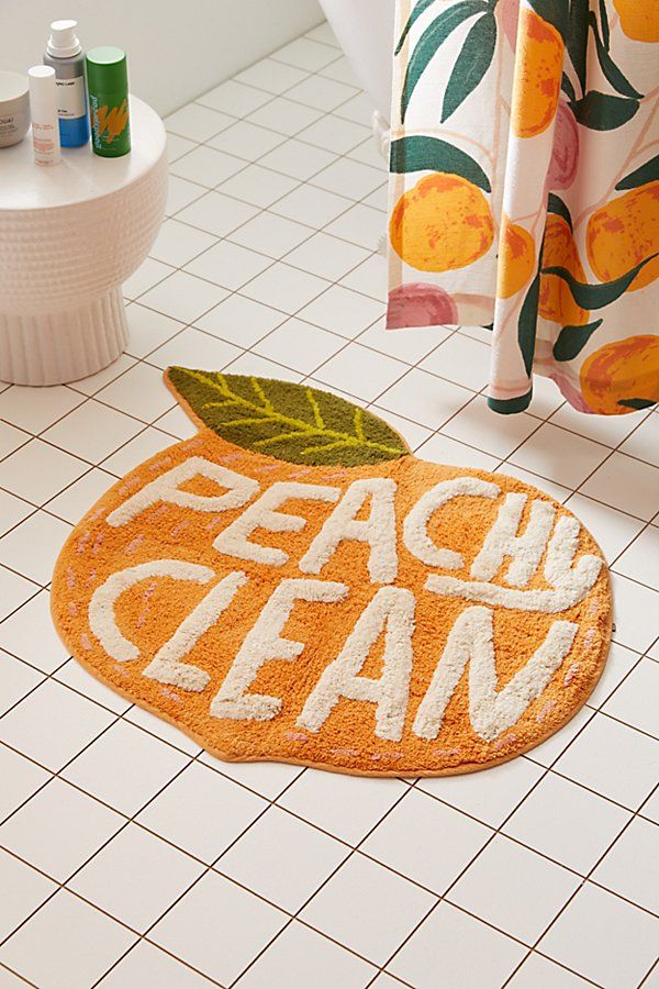 Peachy Clean Bath Mat - Pink at Urban Outfitters | Urban Outfitters (US and RoW)