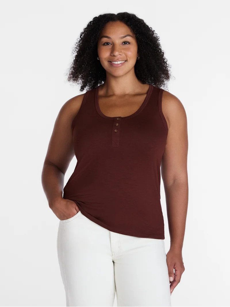 Time and Tru Women’s Slub Henley Tank Top, sizes XS-XXXL | Walmart (US)