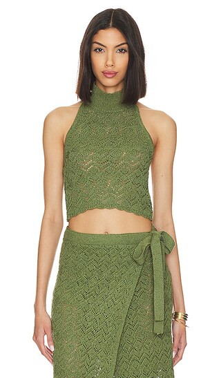 x REVOLVE Rina Knit Top in Forest Green | Revolve Clothing (Global)