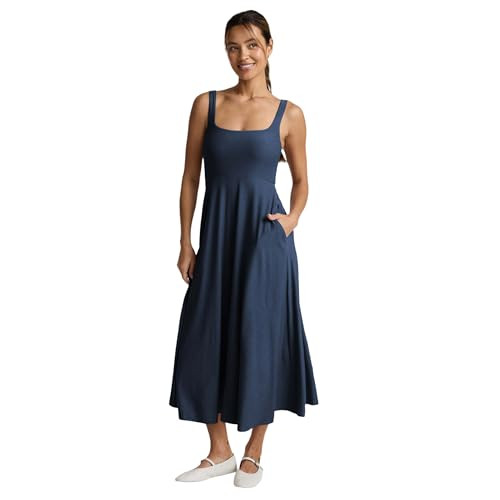 Beyond Yoga Women's Featherweight At The Ready Square Neck Midi Dress | Amazon (US)