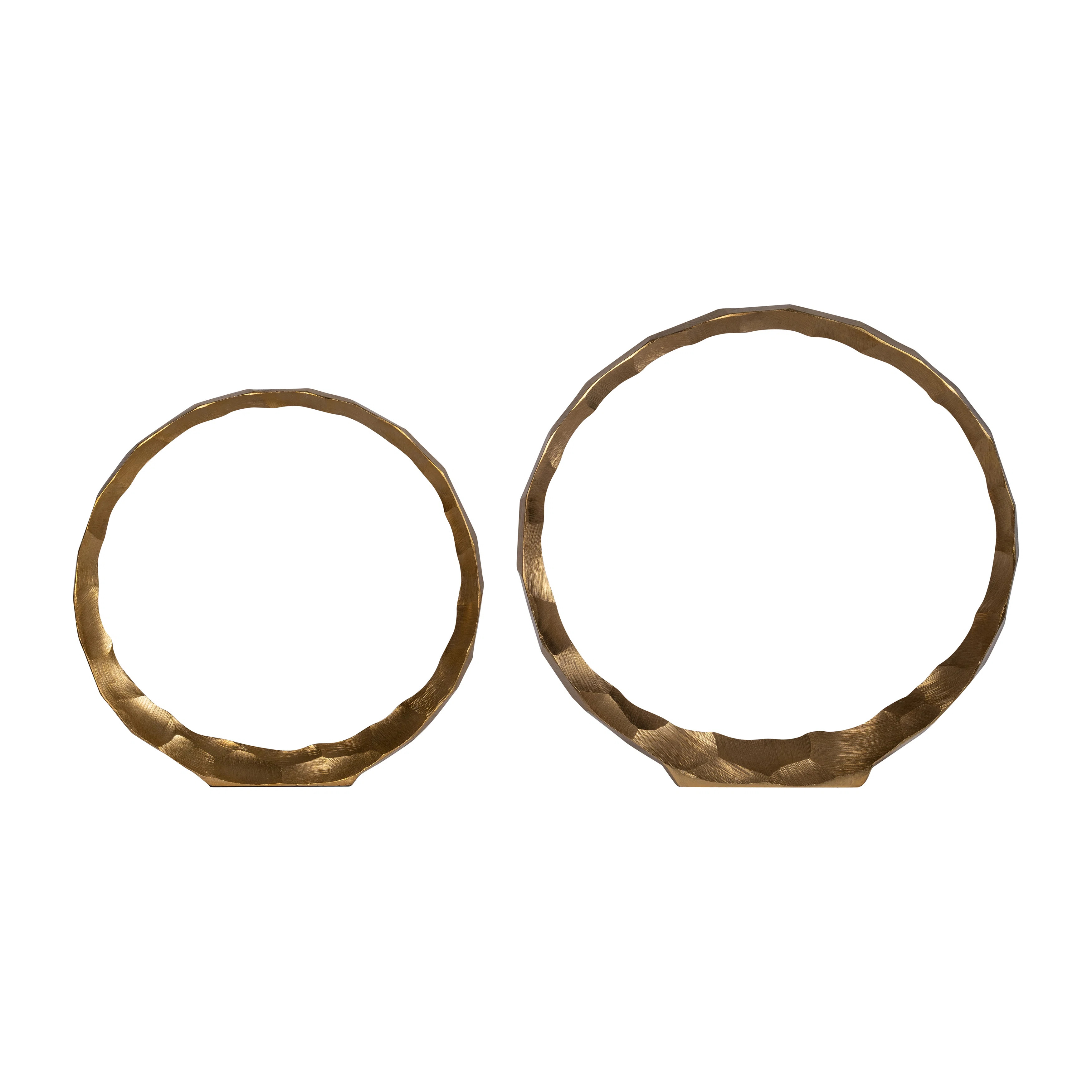 Set of 2 Hammered Metal Decorative Ring Sculptures | Wayfair North America