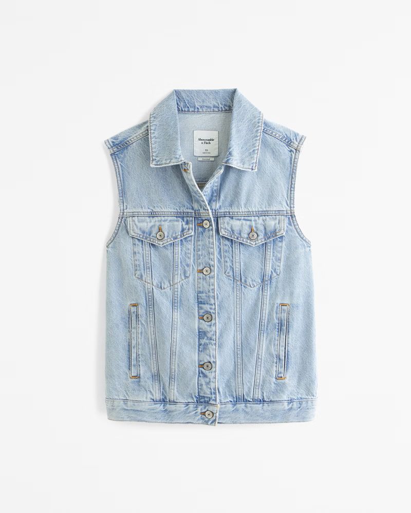 Denim Trucker Vest | Abercrombie & Fitch (US)