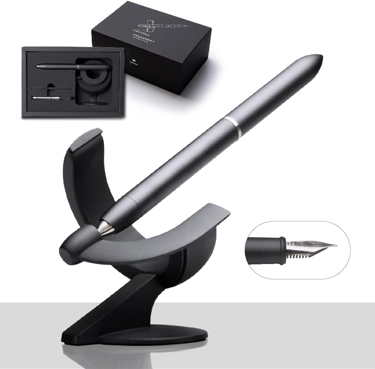 novium Hoverpen Future Edition - Fountain Pen Made of Metal, Fine Nib, Futuristic Aesthetic, Desk... | Amazon (US)