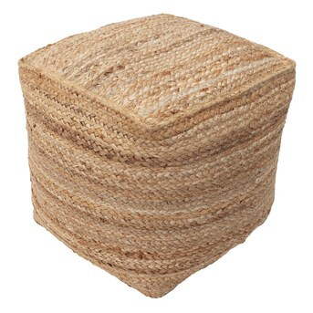 allen + roth Coastal Natural Jute Pouf Ottoman Lowes.com | Lowe's