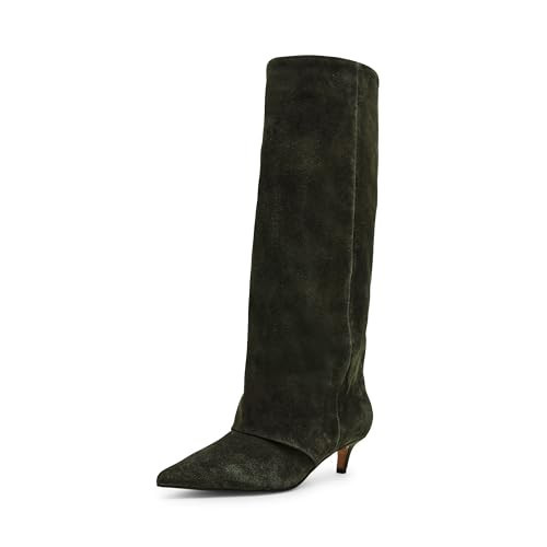 Steve Madden Women's Luca Knee High Boot, Olive Suede Wide Calf, 5.5 | Amazon (US)