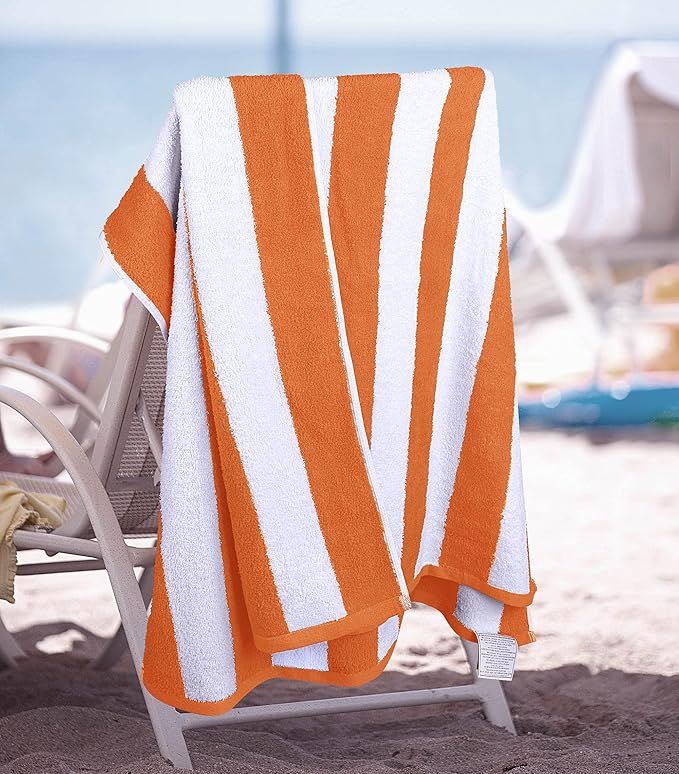 Utopia Towels Cabana Stripe Beach Towels, Orange, (30 x 60 Inches) - 100% Ring Spun Cotton Large ... | Amazon (US)