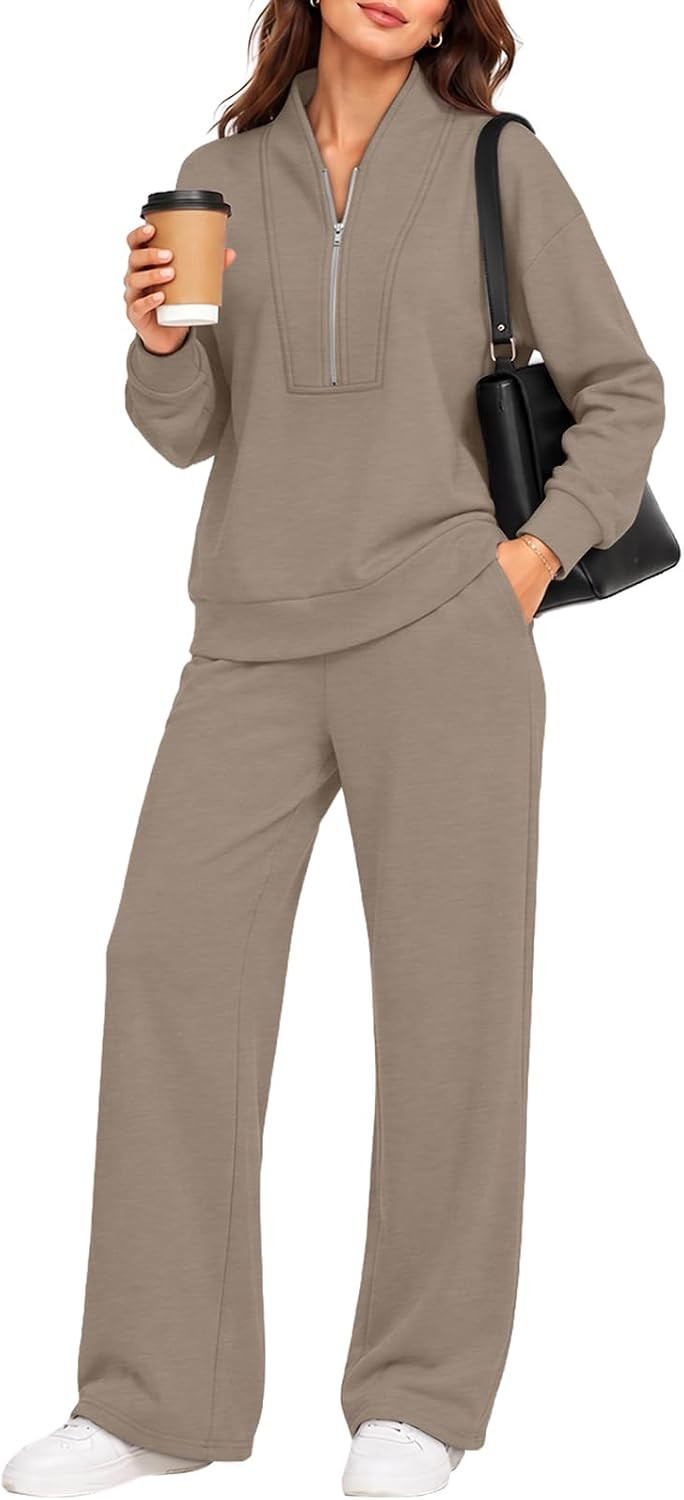 WIHOLL Womens 2 Piece Outfits Fall Clothes Tracksuit Sets Matching Sets | Amazon (US)