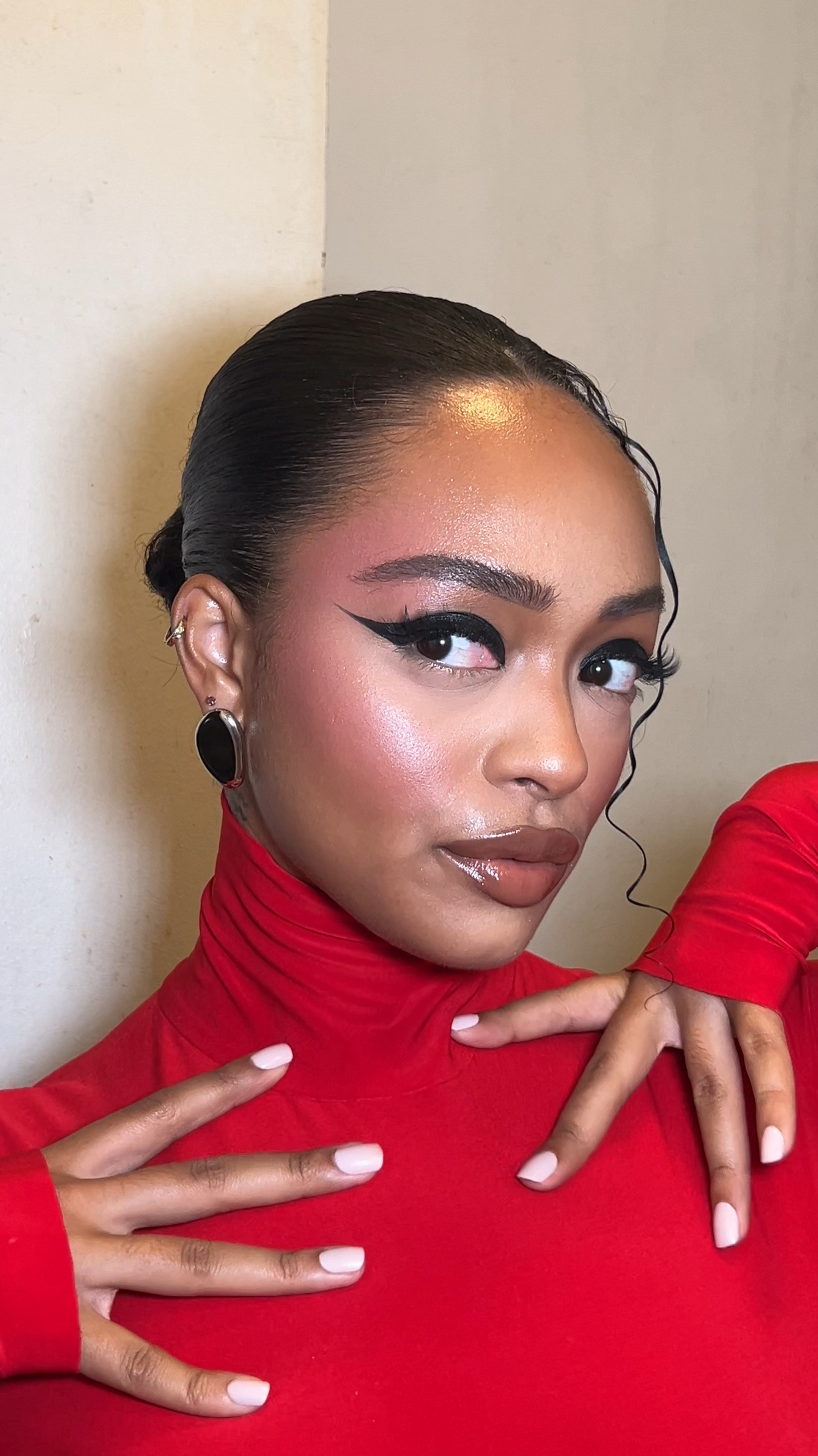 This is my day 1 NYFW makeup look!! I had on a full red ensemble so I felt like a super bold graphic winged liner was the perfect glam for this look! I loved the formula and consistency of these Danessa Myricks liquid paints! It made doing this eye look super easy! 

#LTKNYFW #LTKVideo #LTKBeauty