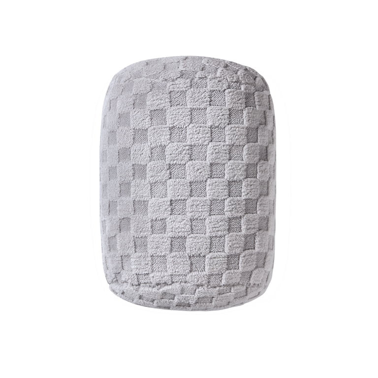 Mainstays 11" x 10" Gray Sherpa Check Bolster Decorative Pillow | Walmart (US)