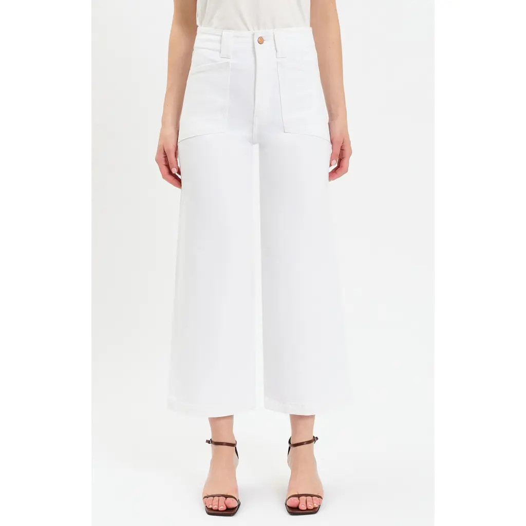 DAZE Valley Girl Crop Wide Leg Pants in Lamb at Nordstrom, Size 24 | Nordstrom