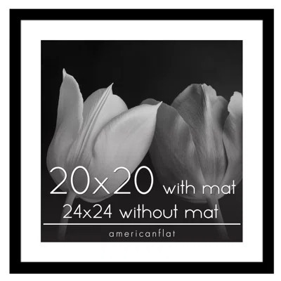 24X24 Wide Picture Frame With Polished Plexiglas For Wall Display - Black | Wayfair North America