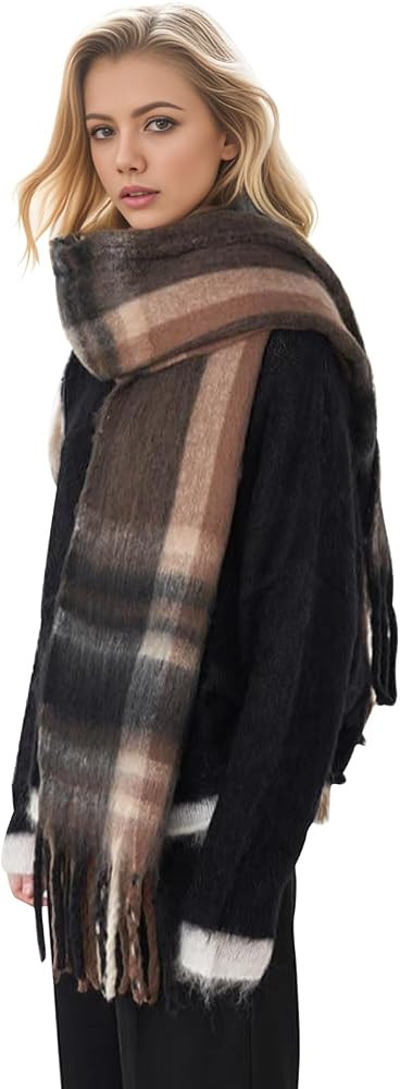 Scarf for Women Winter Warm Long Shawl Large Scarves Cold Weather Thick Blanket Scarfs Colorful P... | Amazon (US)
