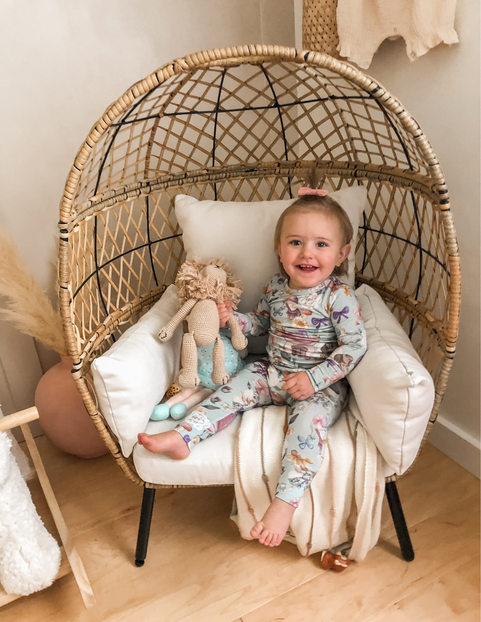 Toddler kids egg chair, boho neutral decor for the nursery or kids room. Posh peanut princess whimsical pajamas. Outfit: posh peanut (Faye)

#LTKkids #LTKbaby #LTKhome