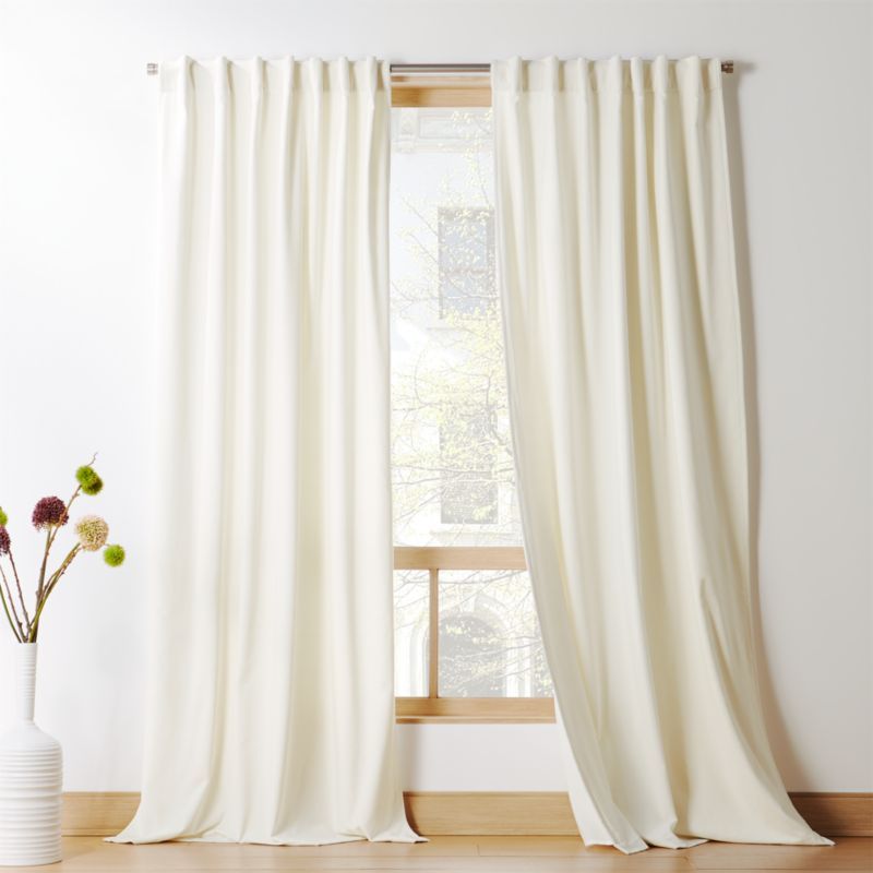 Ivory Velvet Curtain Panel 48"x84" + Reviews | CB2 | CB2