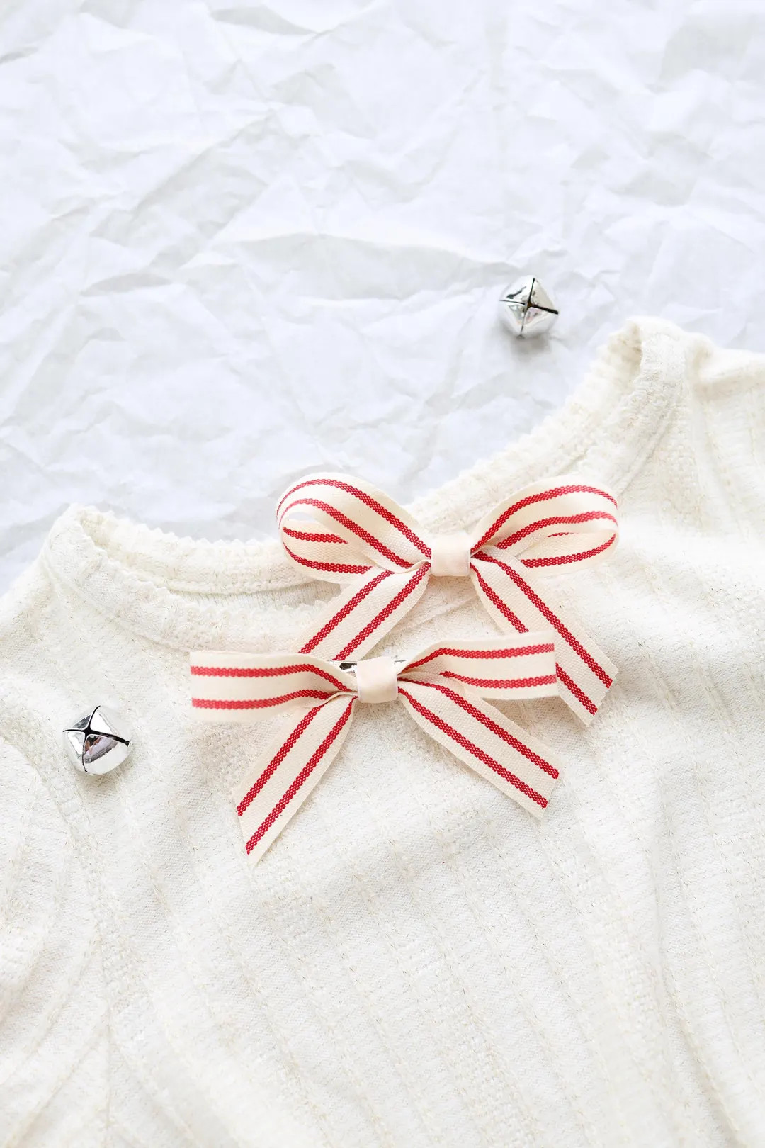 Christmas Stripe Pigtail Bows, Cream Christmas Bows, Toddler Pigtail Bows, Red Canvas Bows - Etsy | Etsy (US)