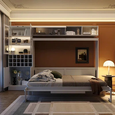 Murphy Bed Wall Bed with Sofa , Shelves USB & Light | Wayfair North America