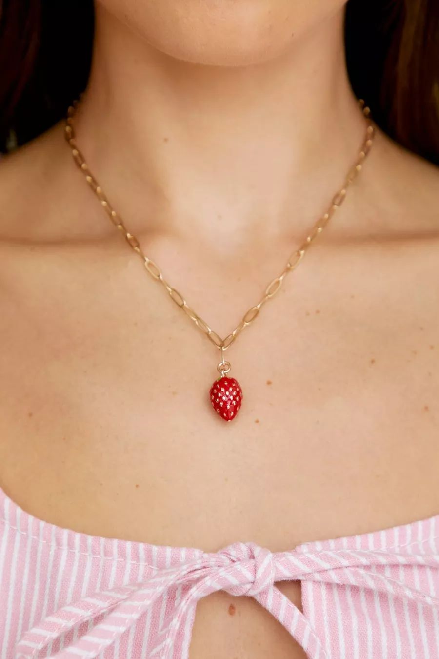 Strawberry Charm Chain Necklace | Nasty Gal US