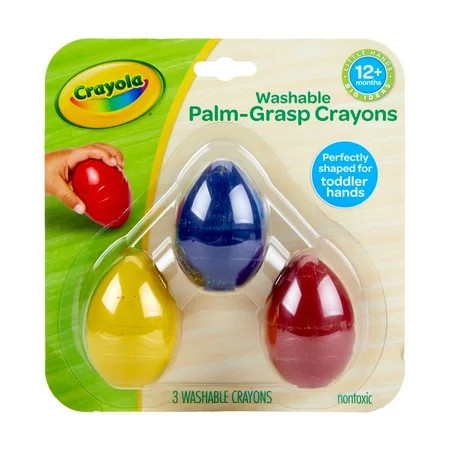 Crayola Palm Grasp Crayons, Egg Crayons, Coloring Gift for Toddlers, 3 Count Adaptive Crayons | Walmart (US)