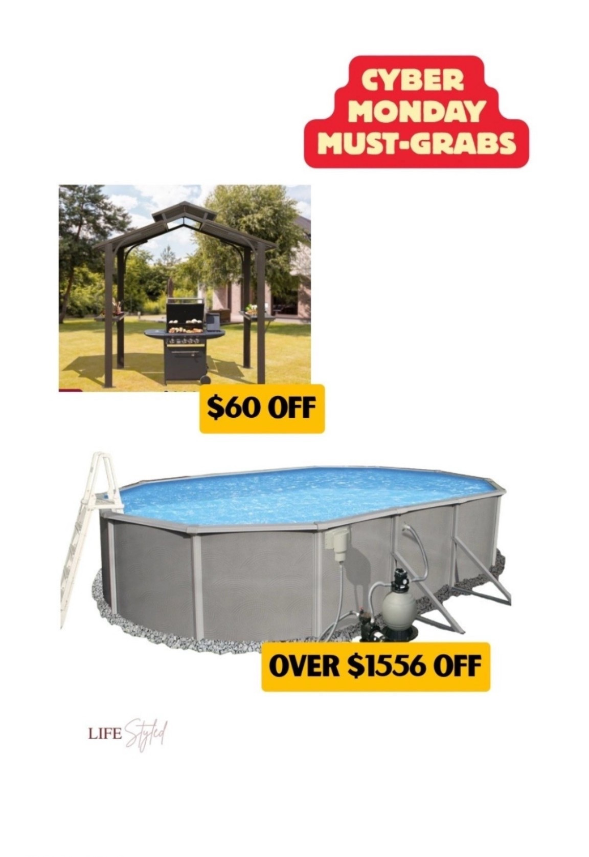 CYBER MONDAY STEAL! 🚨 Pool  and Grill Gazebo = backyard oasis 🤩 Biggest savings right now — grab it today and you will thank yourself this summer!

#LTKCyberWeek #LTKSaleAlert #LTKHome