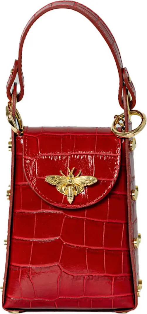 Mini Bee Croc Embossed Top-Handle Bag | Nordstrom Rack