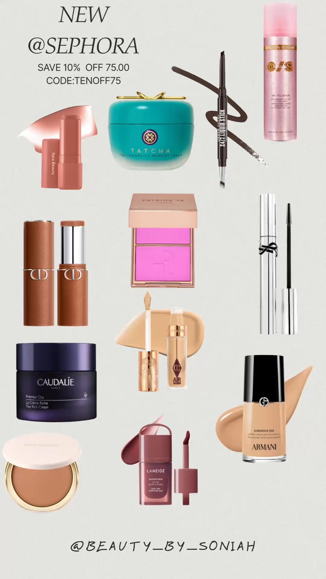 What’s New At Sephora…
Save 10%OFF $75.00
Code: TENOFF75

#LTKOver40 #LTKBeauty #LTKSaleAlert