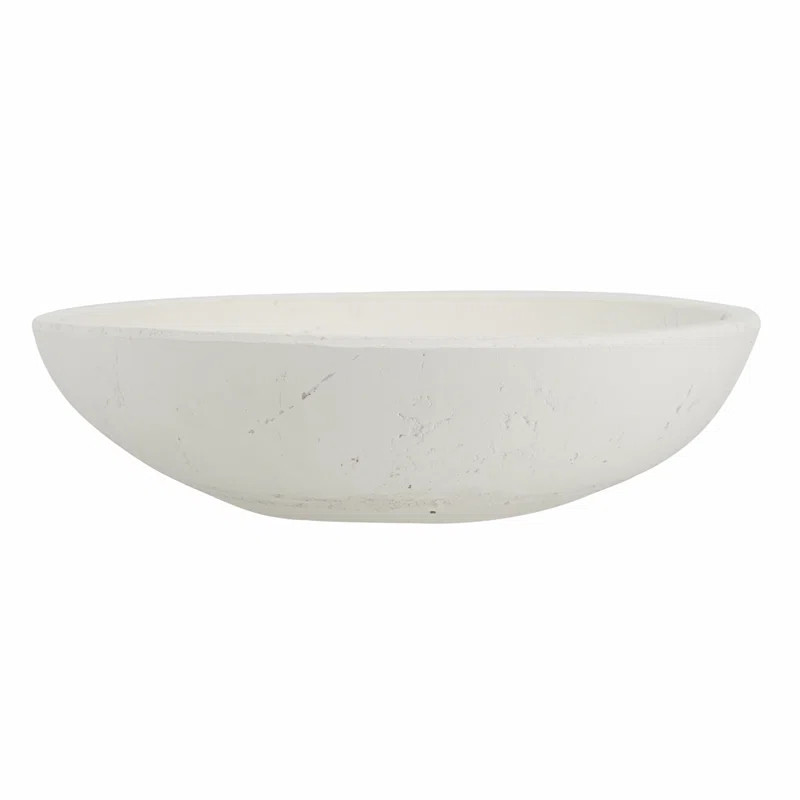 Hallward Decorative Terracotta Bowl - 15.5"Dia x 4"  - White | Wayfair North America