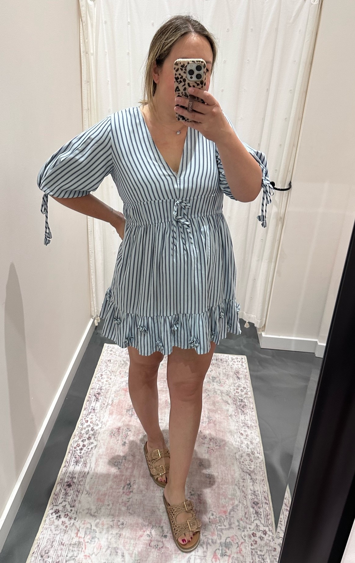 Cute summer dress that would wear well into fall! Blue striped mini. Runs small.

#LTKootd #LTKSaleAlert #LTKSeasonal