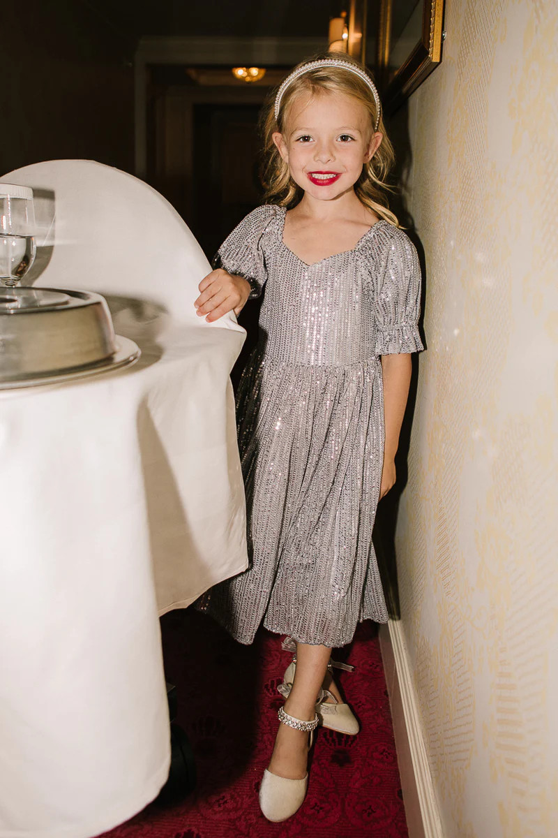 Mini Clara Dress in Gunmetal Sequins - FINAL SALE | Ivy City Co