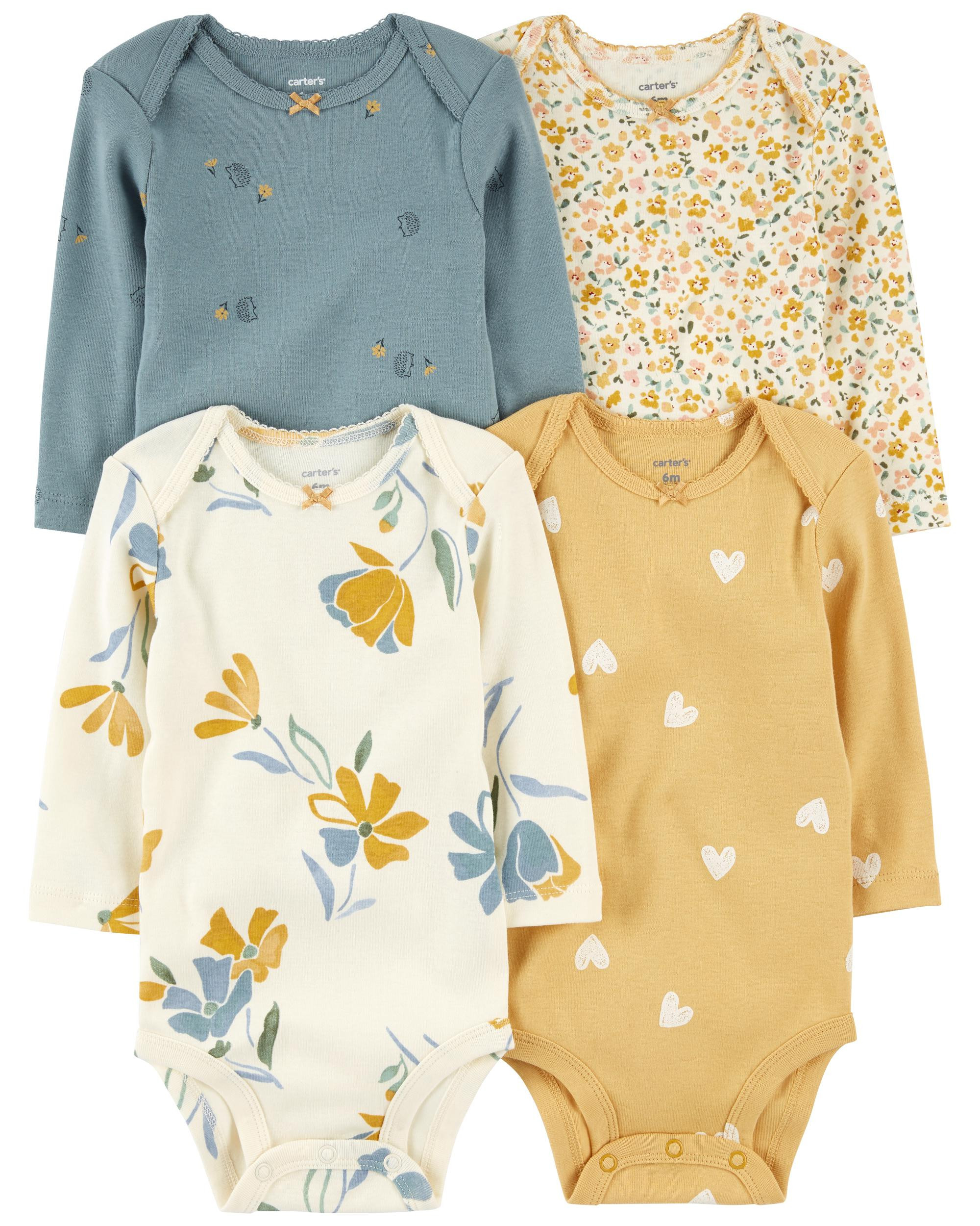 4-Pack Long-Sleeve Bodysuits | Carter's