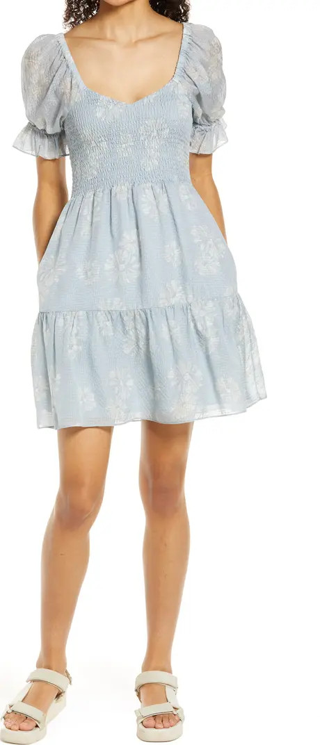 Lucie Smocked Silk Minidress | Nordstrom