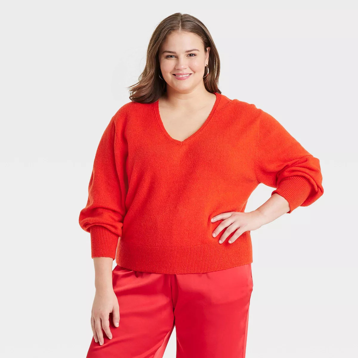 Women's Cozy Knit V-Neck Pullover Sweater - A New Day™ | Target