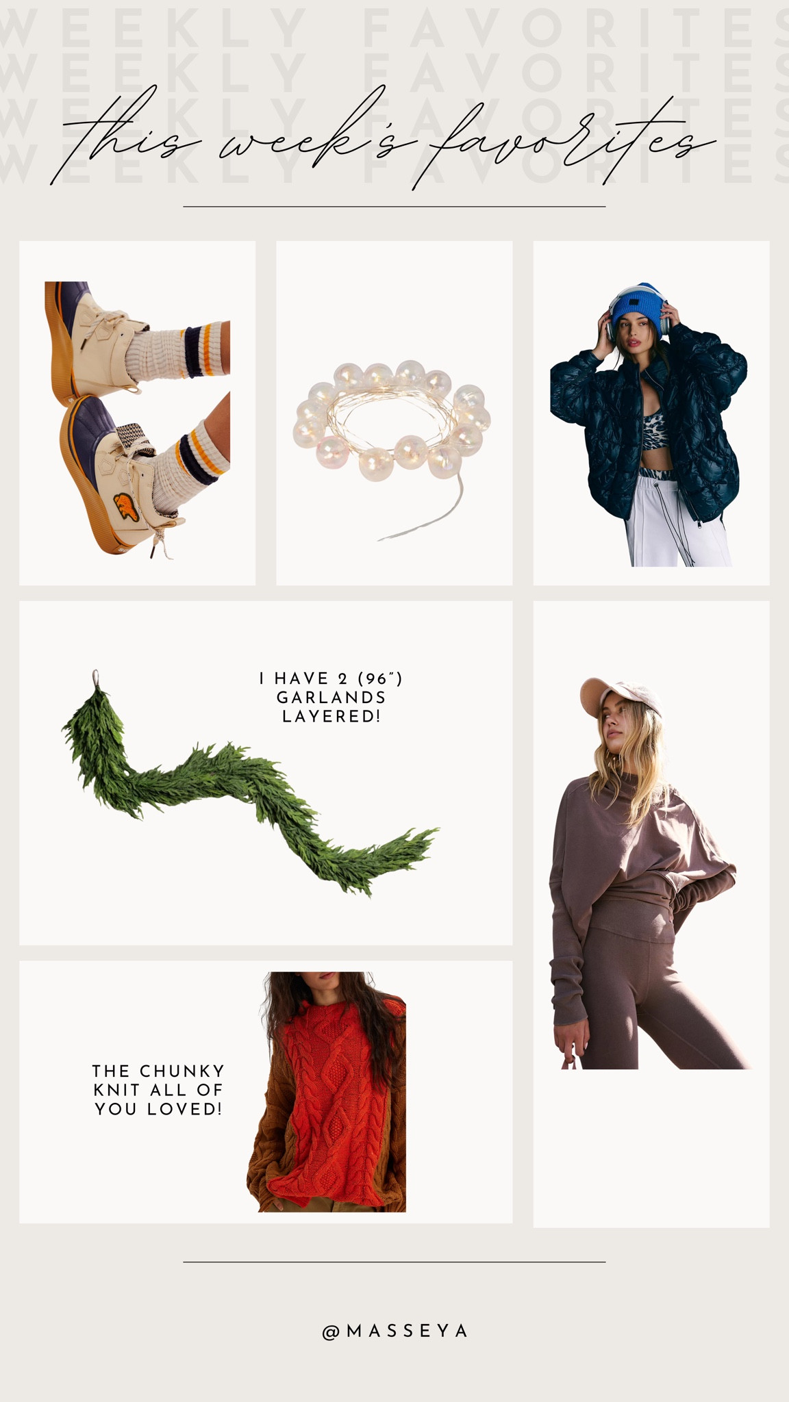 This weeks favorites! We’re loving this garland that we have in our home, I have 2 of the 96’ garlands!

Weekly favorites, home decor, holiday home decor, garland, sneakers, free people 

#LTKHoliday #LTKStyleTip #LTKSeasonal