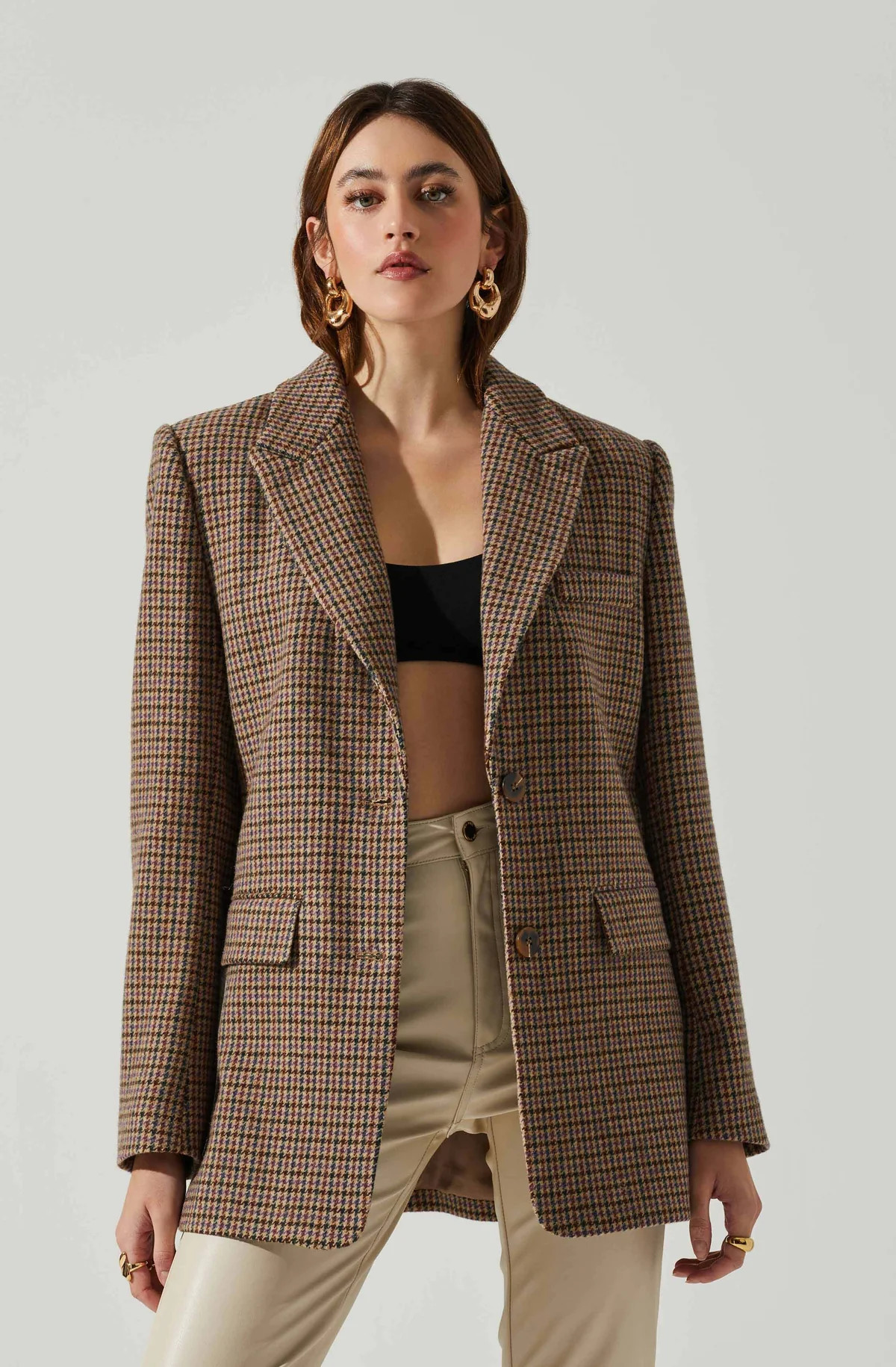 Pauline Plaid Oversized Blazer | ASTR The Label (US)