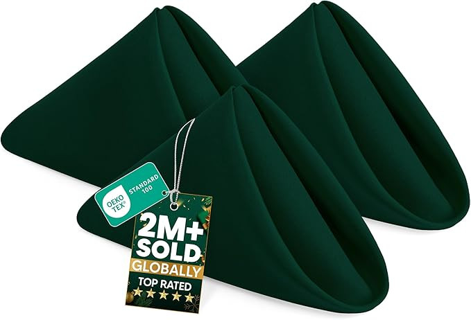 Utopia Home Hunter Green Cloth Napkins (12 Pack, 20x20 Inches), Ideal Dinner Napkins for Party, W... | Amazon (US)