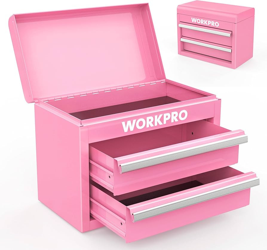 WORKPRO Mini Metal Tool Box with 2 Drawers and Top Storage, Small Tool Chest with PVC Liners and ... | Amazon (US)