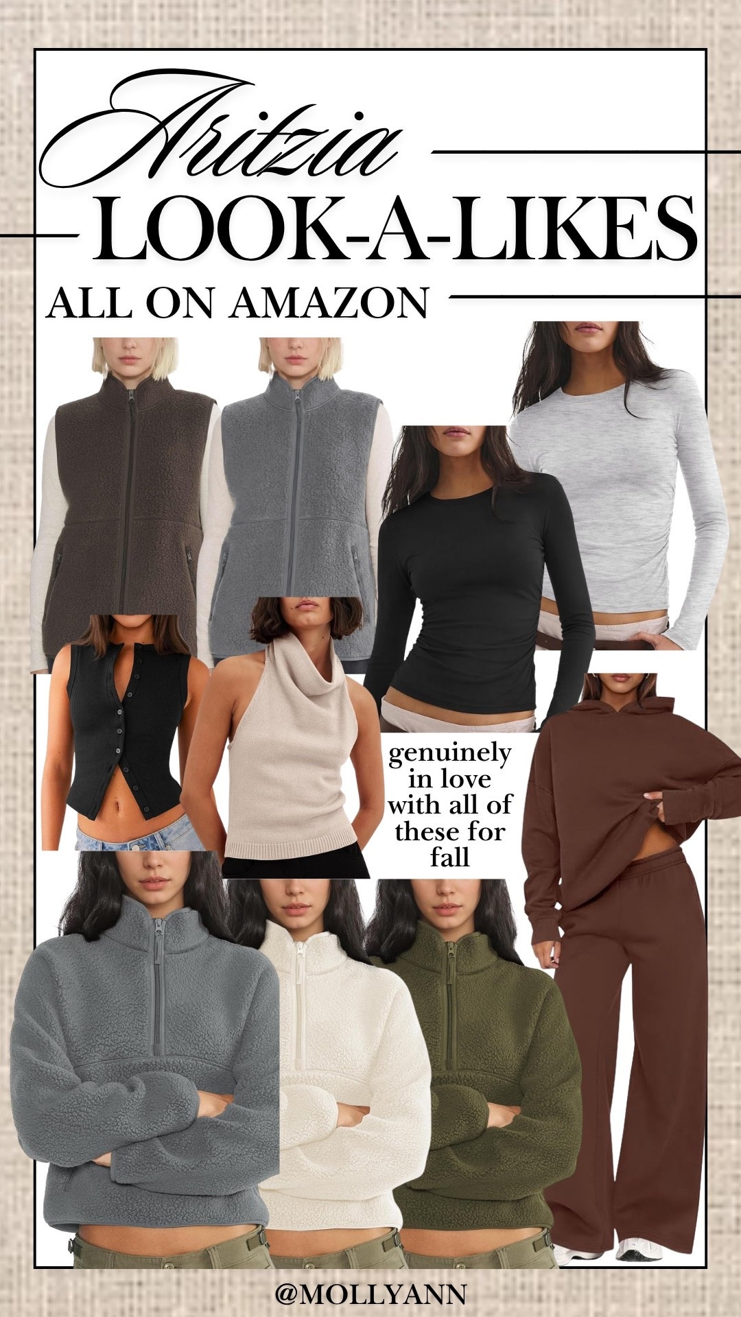 Aritzia look a likes on Amazon currently
