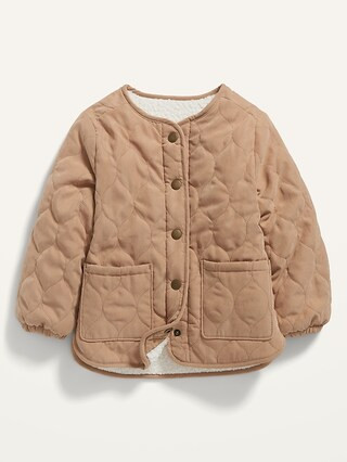 Reversible Quilted/Sherpa Hooded Liner Jacket for Toddler Girls | Old Navy (US)