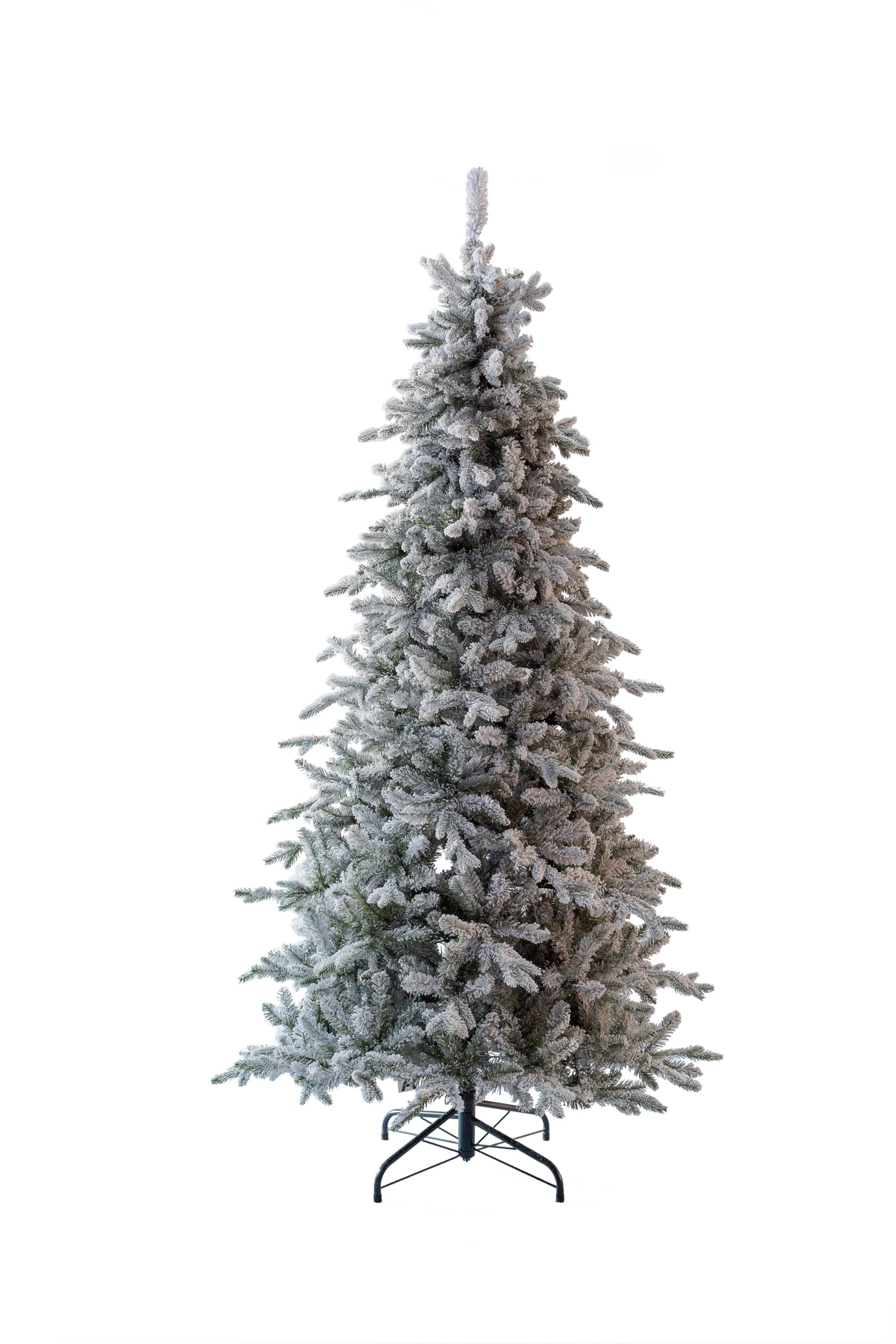 KING OF CHRISTMAS 9' Queen Flock Slim Artificial Christmas Tree Unlit | Amazon (US)