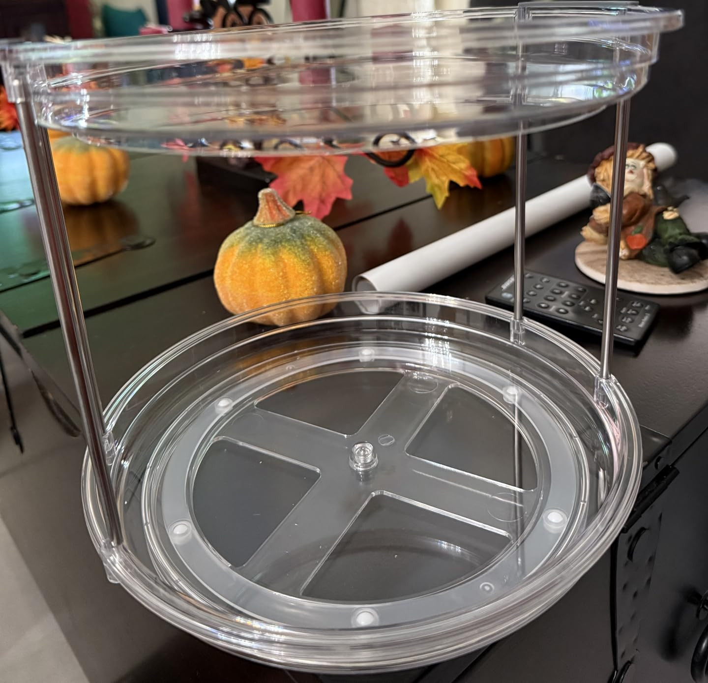 LAMU 2 Tier Lazy Susan Turntable Organizer 9.25'' Rotating Spice Rack Organization for Cabinet, K... | Amazon (US)