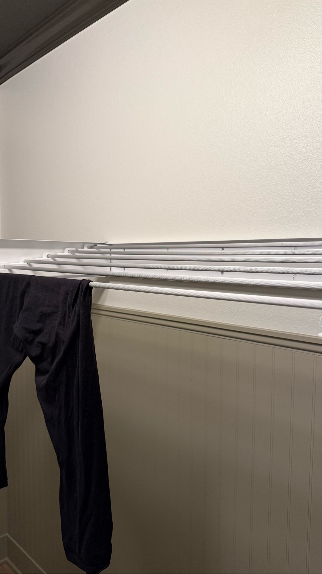 I love this drying because it hangs on the wall! It doesn’t take up your floor space and you can fold it back into place when everything is dry. #hack #laundryroom #laundryroomhack #dryingrack 

#LTKHome