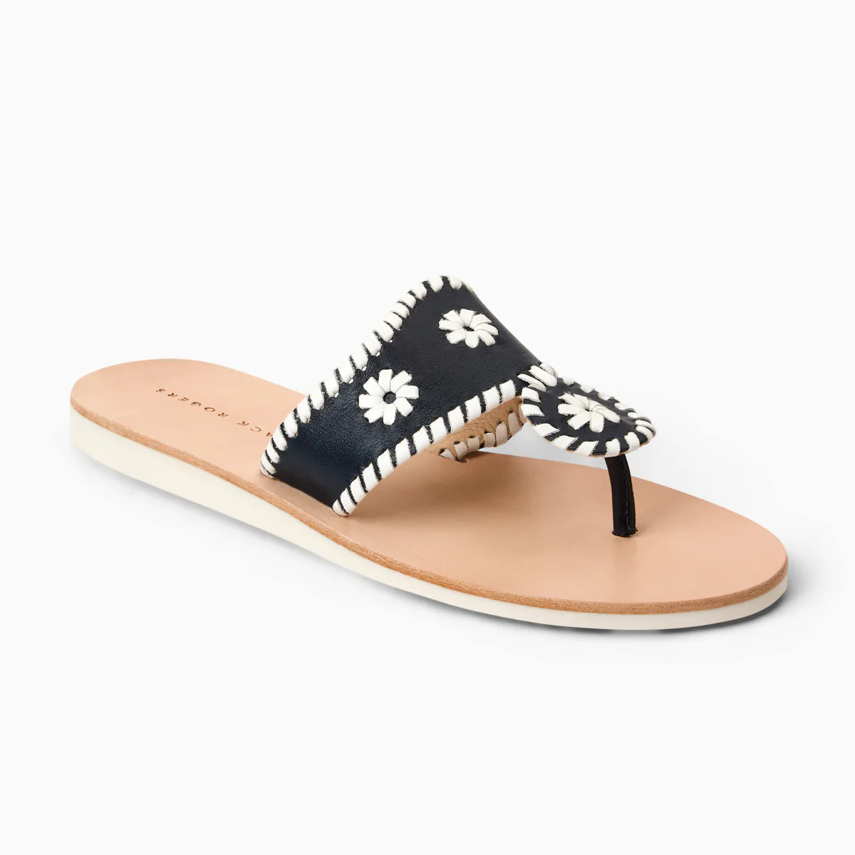 Jack Rogers Boating Jacks Sandal \u2014 Navy White Nappa Leather | Jack Rogers