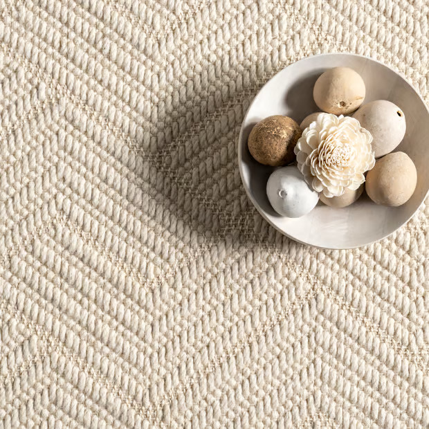 Cream Aisha Monochrome Texture Area Rug | Rugs USA