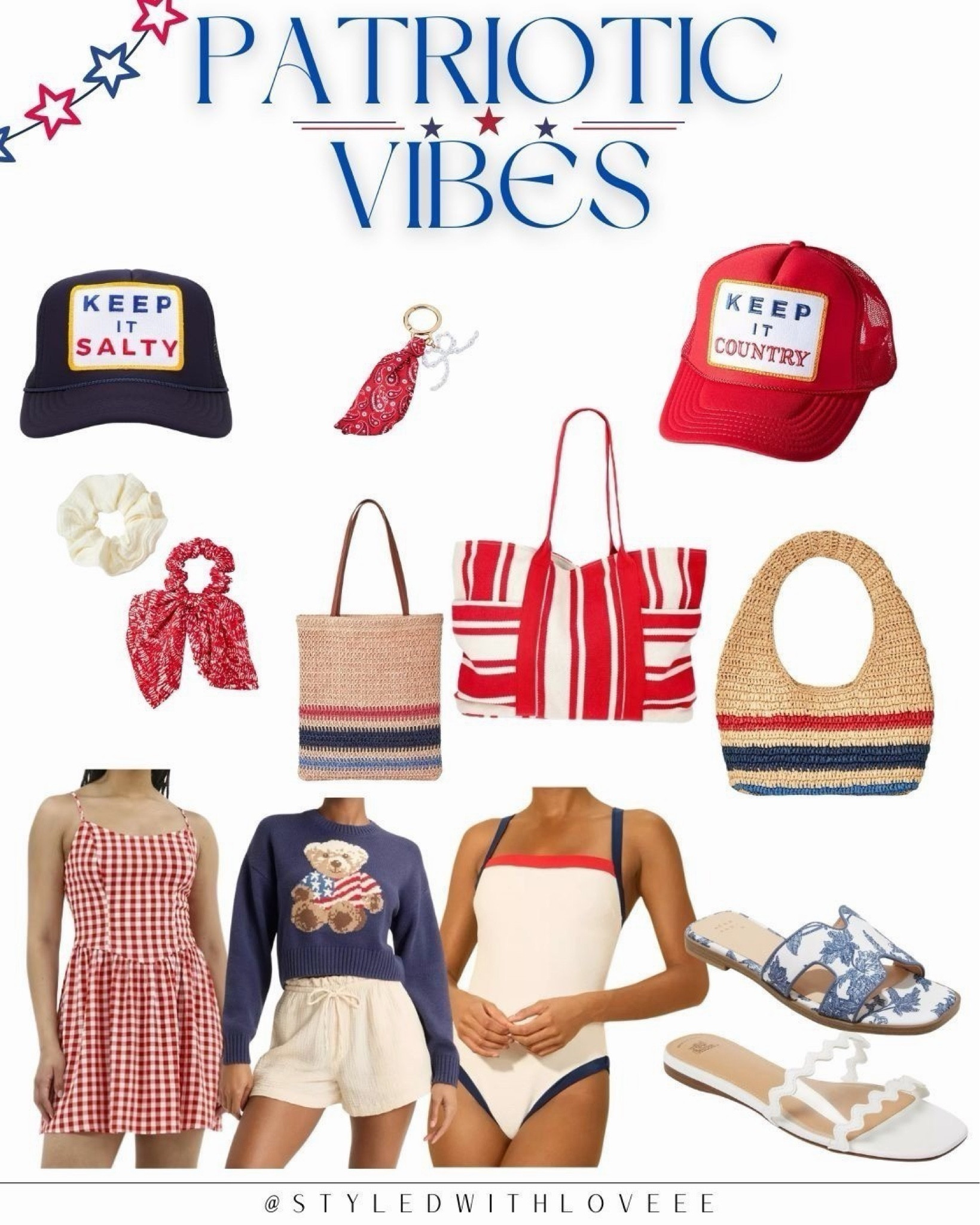 Red, white, & cute 🇺🇸✨
Whether you're heading to the lake, a backyard BBQ, or just love a festive moment — these patriotic picks are giving cozy, casual, and a little coastal too.
From the gingham dress to the star sandals and those fun trucker hats, everything’s easy to style and under $40.

#LTKTravel #LTKSwim #LTKootd