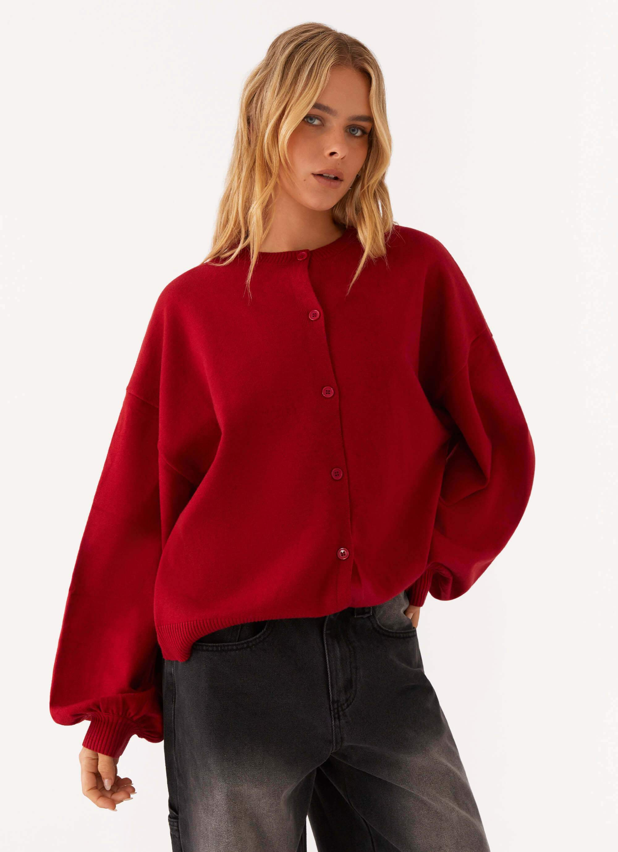 Joey Knit Cardigan - Wine | Peppermayo (Global)