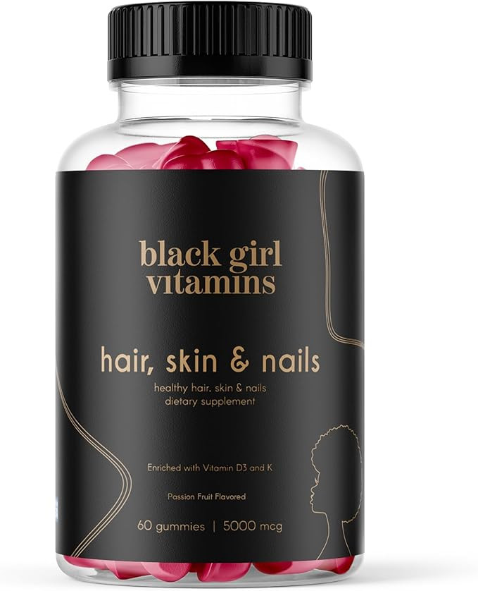 Black Girl Vitamins - Hair, Skin, and Nails Gummies with Biotin (6000 mcg), Zinc, Gelatin Free, V... | Amazon (US)
