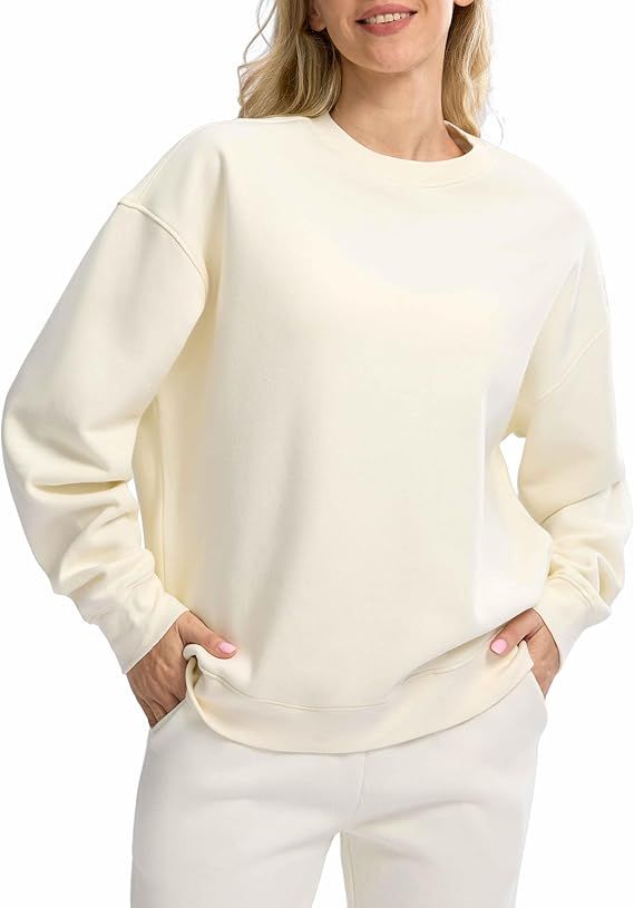 G Gradual Women's Crewneck Sweatshirts Oversized Cotton-blend Fleece Pullover Sweatshirts for Wom... | Amazon (US)