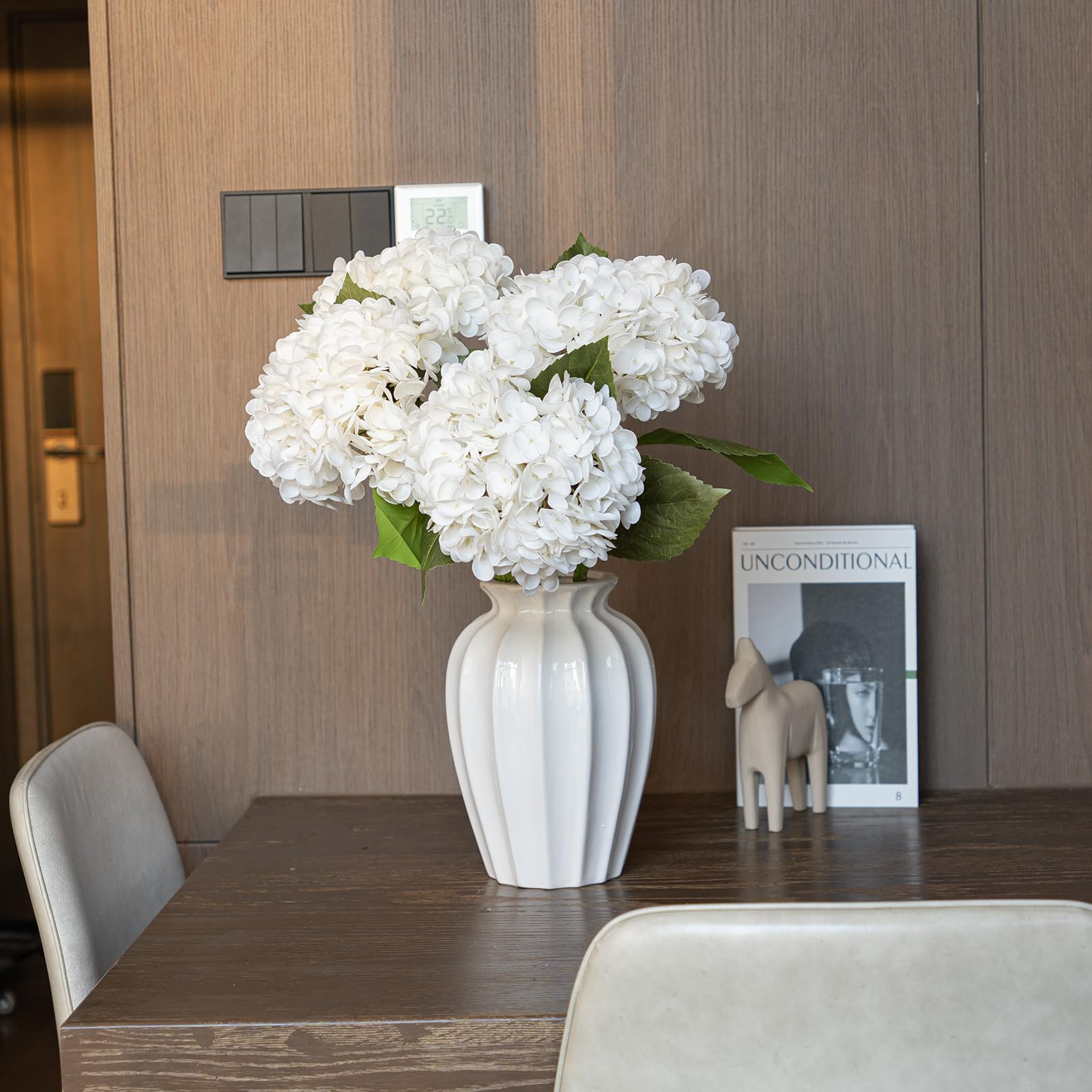 4PCS Artificial Flowers Large Hydrangeas Flowers Latex Bouquet for Wedding Bridal Office Home Par... | Amazon (US)